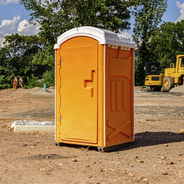 how often are the portable restrooms cleaned and serviced during a rental period in Blackey